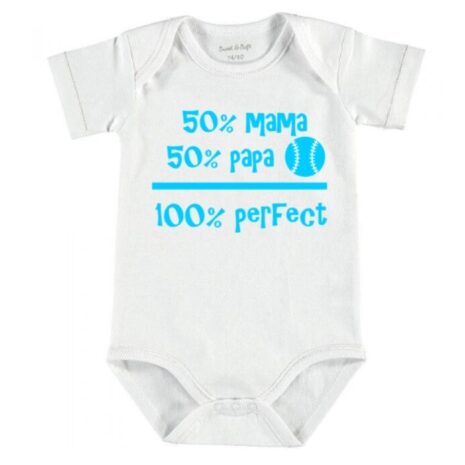 50% mama 50% papa 100% perfect blauw