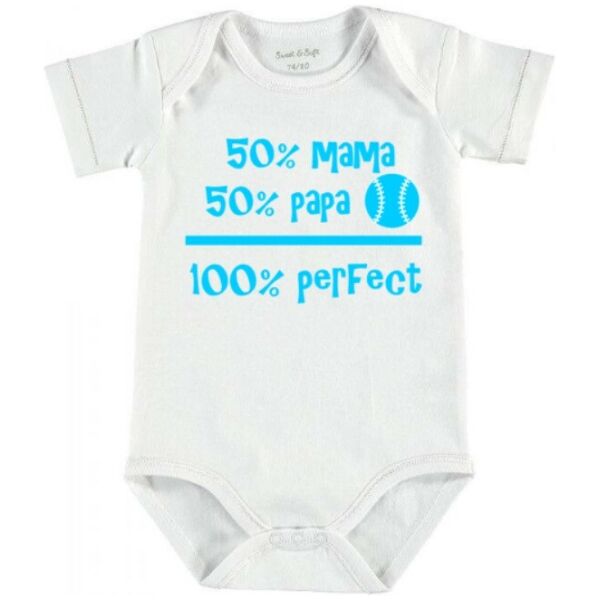 50% mama 50% papa 100% perfect blauw