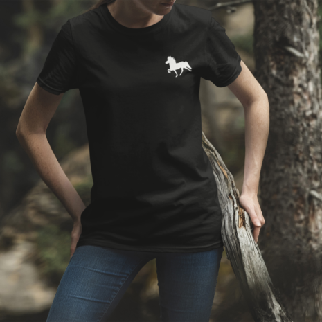 Tshirt zwart Ijslandse paard