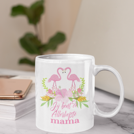 Mok Jij bent de allerliefste mama 2 flamingos