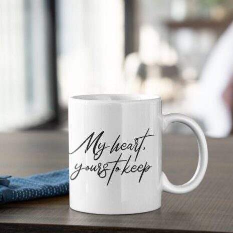 Mok My heart is yours to keep, cadeau voor haar, hem, mama, papa, vrouw, vriendin, valentine, trouwen, kerst, liefde