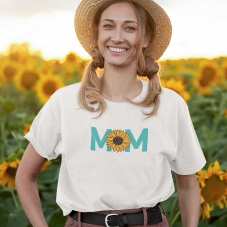 tshirt oversized wit mom zonnebloem 2