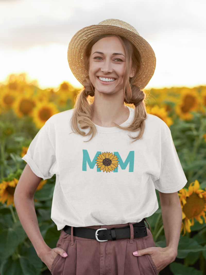 tshirt oversized wit mom zonnebloem 2