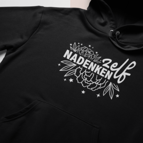 hoodie zelf nadenken zwart