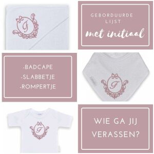 Kraamcadeau lijst met initiaal