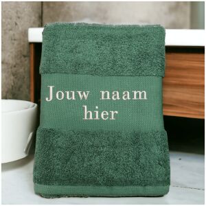 Groene handdoek personaliseren met naam