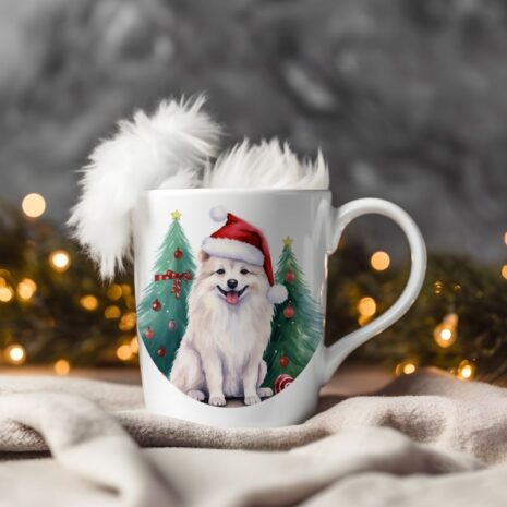 magicdatnl2023_American_Eskimo_Dog__Wear_Santa_Claus_Dress_back_efdf8ab1-8bcb-4b59-93d1-15a7c4716916-Smart Object-23-mug christmas