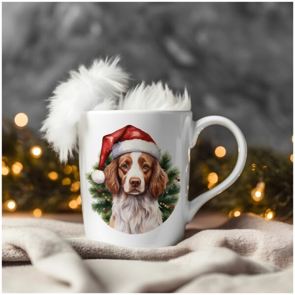 magicdatnl2023_Brittany_Spaniel_Wear_Santa_Claus_Dress_backgrou_fff837c2-49ae-4309-bde9-15105c77a2a5-Smart Object-51-mug christmas