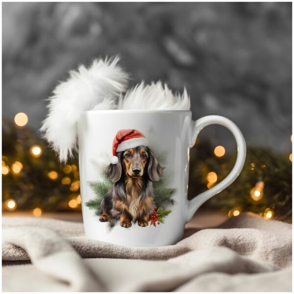 magicdatnl2023_Dachshund_Longhair__Wear_Santa_Claus_Dress_backg_0108c244-a304-4bb8-9684-0fefdd3523da-Smart Object-90-mug christmas