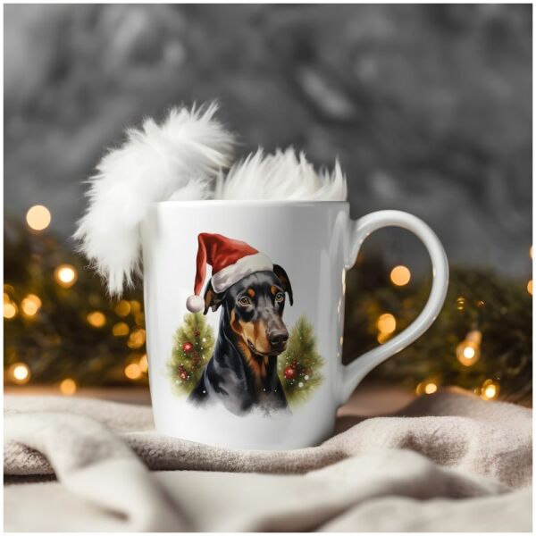 magicdatnl2023_Doberman_Pinscher__Wear_Santa_Claus_Dress_backgr_6c874363-db43-4291-bbdc-0ec4c03708f3-Smart Object-102-mug christmas