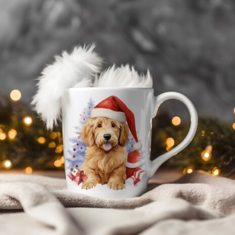 magicdatnl2023_Goldendoodle__Wear_Santa_Claus_Dress_background__afc0f0ea-bf73-4c8c-87b5-5b41a177e66c-Smart Object-164-mug christmas