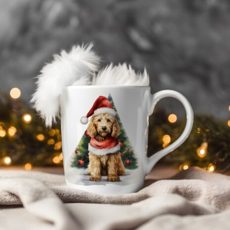 magicdatnl2023_Goldendoodle__Wear_Santa_Claus_Dress_background__f9c499ac-5e1d-476e-a982-71c53713058a-Smart Object-165-mug christmas