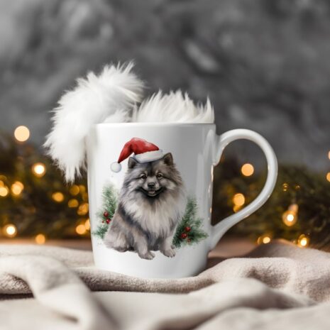 magicdatnl2023_Keeshond__Wear_Santa_Claus_Dress_background_Chri_d88a14b6-6dcc-4140-83d7-0f29fcacba47-Smart Object-201-mug christmas