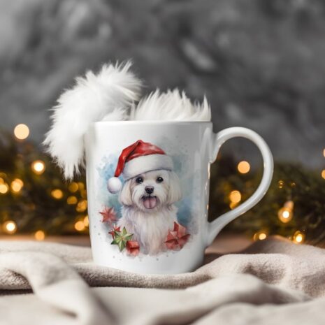 magicdatnl2023_Maltese_Dog__Wear_Santa_Claus_Dress_background_C_905ac4f6-6828-4fab-bcbd-a0f1f9e56d42-Smart Object-220-mug christmas