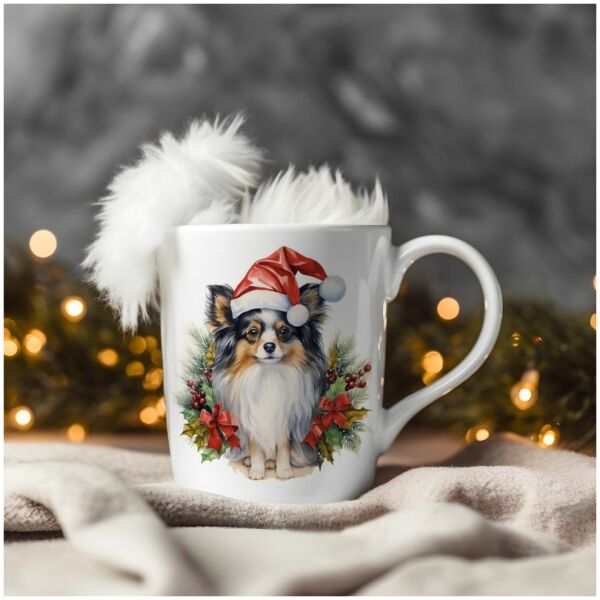 magicdatnl2023_Papillon__Wear_Santa_Claus_Dress_background_Chri_fdd1880b-d742-41e2-929f-b8e5f599c929-Smart Object-246-mug christmas