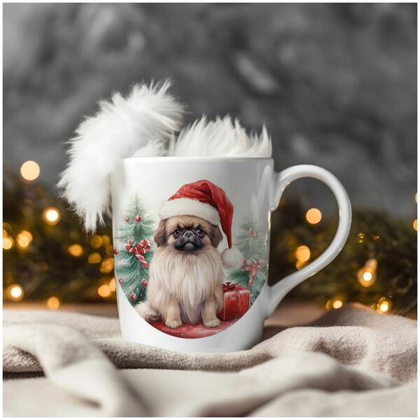 magicdatnl2023_Pekingese__Wear_Santa_Claus_Dress_background_Chr_8dd12248-144e-4b6f-850f-0670d999b056-Smart Object-252-mug christmas