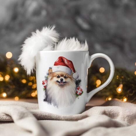 magicdatnl2023_Pomeranian__Wear_Santa_Claus_Dress_background_Ch_523efda7-1272-4b84-8420-10b2264ef17c-Smart Object-271-mug christmas