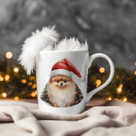 magicdatnl2023_Pomeranian__Wear_Santa_Claus_Dress_background_Ch_651624d2-26c7-48fb-8e9d-581c2183ba85-Smart Object-273-mug christmas