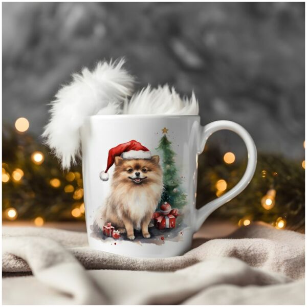 magicdatnl2023_Pomeranian__Wear_Santa_Claus_Dress_background_Ch_b3b01264-4092-466d-8d66-94b883729926-Smart Object-276-mug christmas