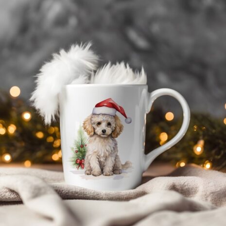 magicdatnl2023_Poodle_Miniature__Wear_Santa_Claus_Dress_backgro_854ddd62-af7a-4301-acc7-8a9a625f24c5-Smart Object-278-mug christmas