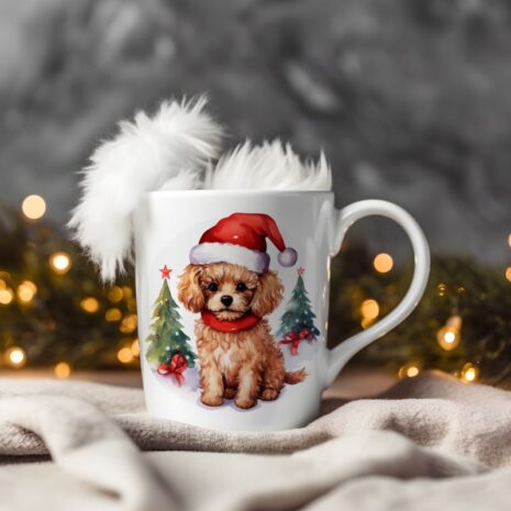 magicdatnl2023_Poodle_Miniature__Wear_Santa_Claus_Dress_backgro_fdd4e341-7c26-4689-b478-99dff188421d-Smart Object-282-mug christmas