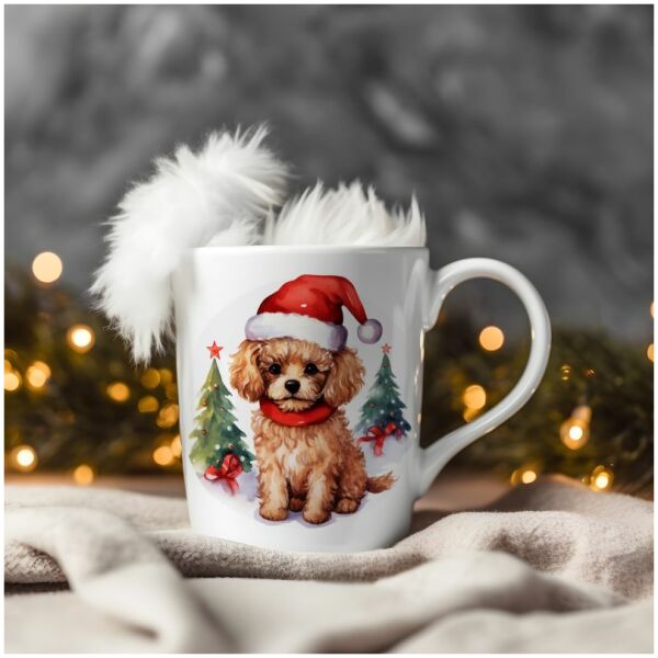 magicdatnl2023_Poodle_Miniature__Wear_Santa_Claus_Dress_backgro_fdd4e341-7c26-4689-b478-99dff188421d-Smart Object-282-mug christmas