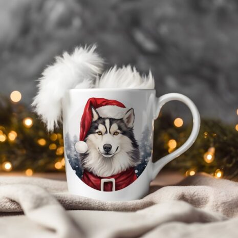 magicdatnl2023_Siberian_Husky__Wear_Santa_Claus_Dress_backgroun_b3fe622d-07eb-420e-872f-58acccdf2be9-Smart Object-305-mug christmas