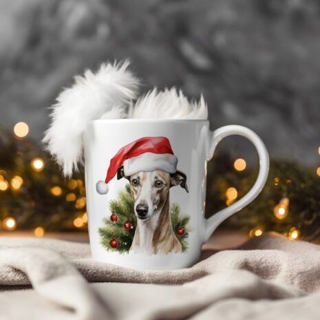 magicdatnl2023_Whippet__Wear_Santa_Claus_Dress_background_Chris_be0066f9-8776-44f5-80f4-ae861534b44d-Smart Object-330-mug christmas