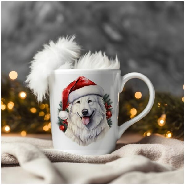 magicdatnl2023_White_Swiss_Shepherd__Wear_Santa_Claus_Dress_bac_6a5297a3-6a9d-49ca-b6c2-6b81142e4b70-Smart Object-332-mug christmas