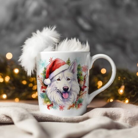 magicdatnl2023_White_Swiss_Shepherd__Wear_Santa_Claus_Dress_bac_a17937b4-d170-434e-913e-586d3cb6d0dc-Smart Object-333-mug christmas