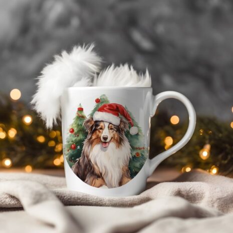 magicdatnl2023_collie__Wear_Santa_Claus_Dress_background_Christ_0c6393e0-365f-4c6f-b217-8f7d133c3371-Smart Object-83-mug christmas