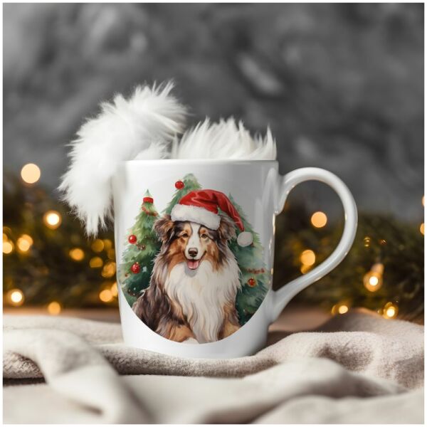 magicdatnl2023_collie__Wear_Santa_Claus_Dress_background_Christ_0c6393e0-365f-4c6f-b217-8f7d133c3371-Smart Object-83-mug christmas