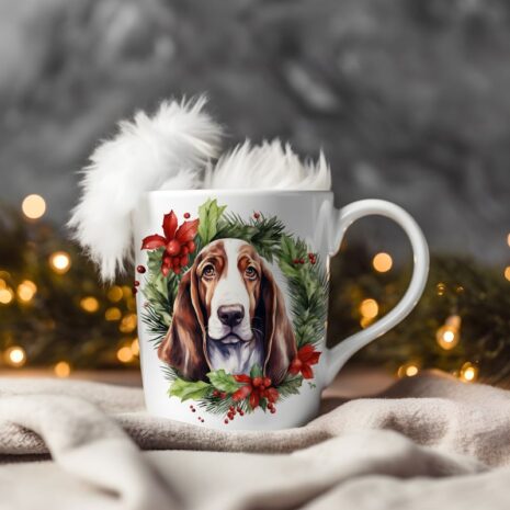 3-mok wit kerst-Basset_Hound