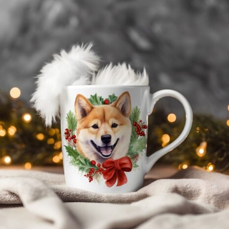 32-mok wit kerst-Shiba_Inu