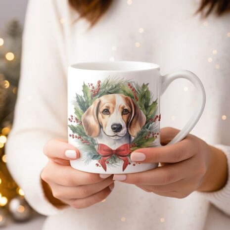 4-mok kerst-Beagle