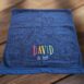 Handdoek blauw geborduurd met naam15