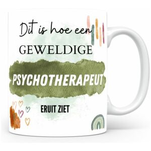 Mok bedrukken met beroep Psychotherapeut