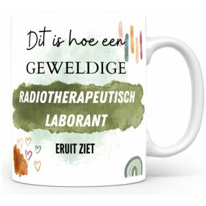 Mok bedrukken met beroep Radiotherapeutisch laborant