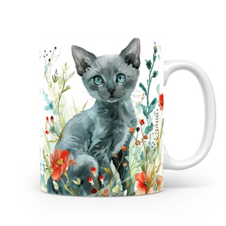 61-Suffix-ED-MD-CWAF-S11-11 Russian Blue Cat 01 - Mug