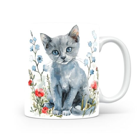 66-Suffix-ED-MD-CWAF-S11-11 Russian Blue Cat 06 - Mug