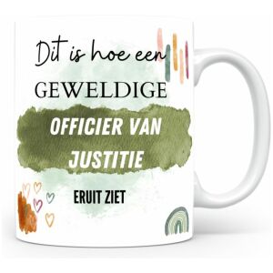 Mok bedrukken met beroep Officier van justitie