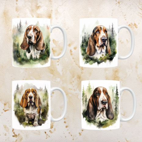 Basset mokken set van 4