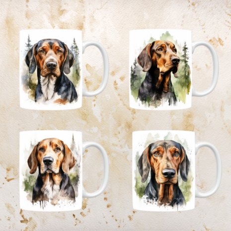 Coonhound mokken set van 4