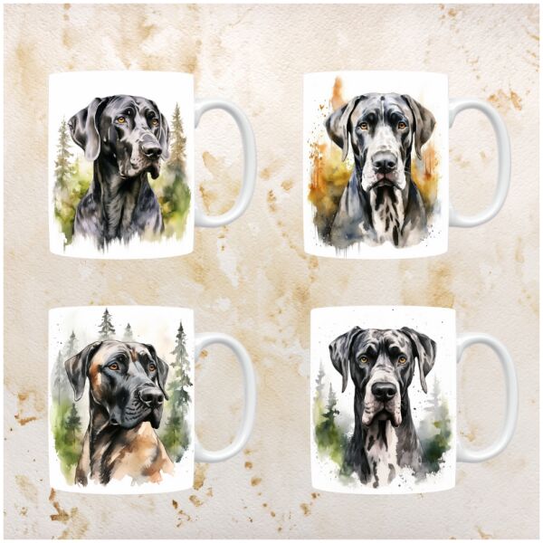 Duitse dog mokken set van 4