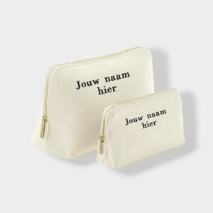 Gepersonaliseerde etuiset oyster met gouden rits met naam of initiaal