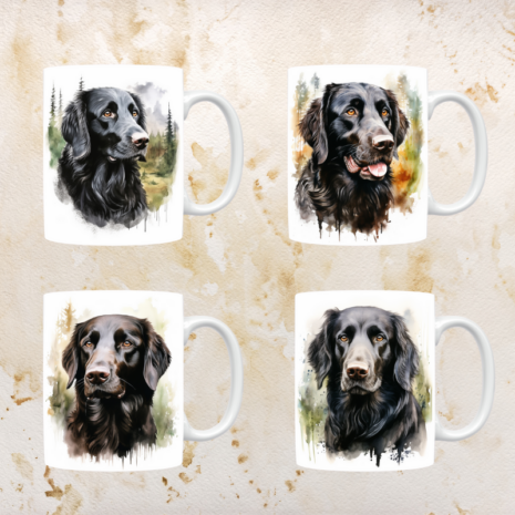 Flatcoated Retriever mokken set van 4