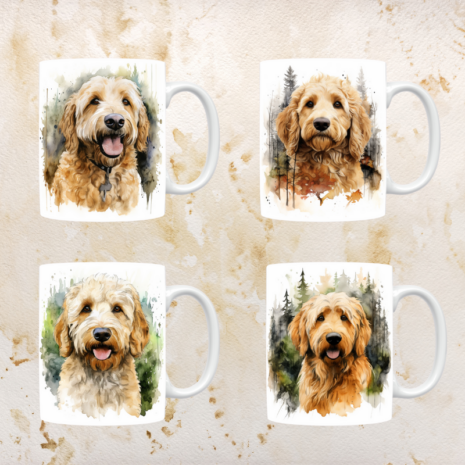 Goldendoodle mokken set van 4