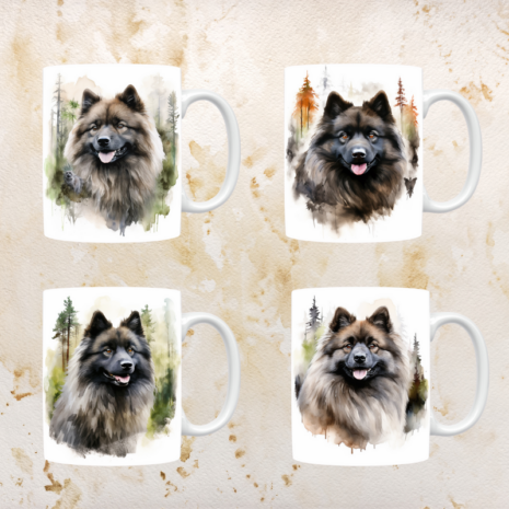 Keeshond mokken set van 4