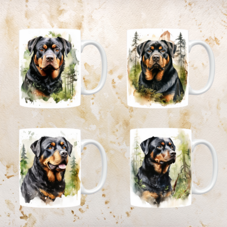 RottWeiler in forest watercolor.png