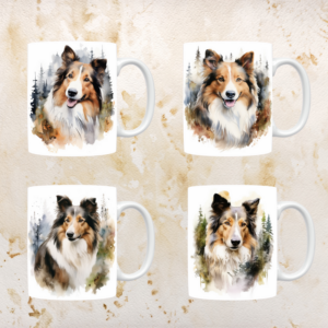 Schotse Collie mokken set van 4